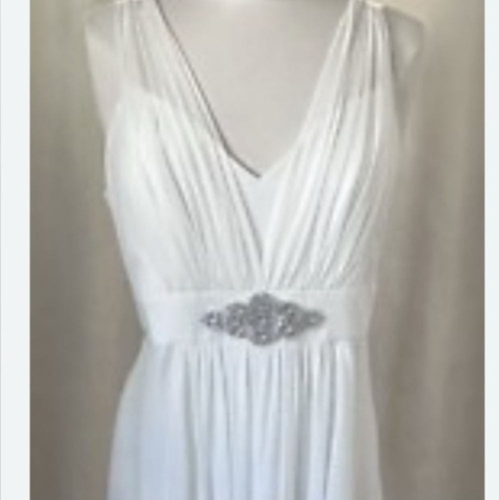 Elegant White Gown with Silver Embellishment
